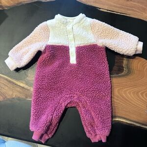 Cat & Jack Newborn Pink and White Fleece Outfit